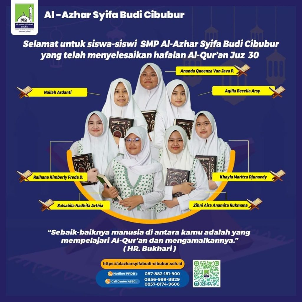 Siswa Tahfidz SMP Al-Azhar Syifa Budi Cibubur